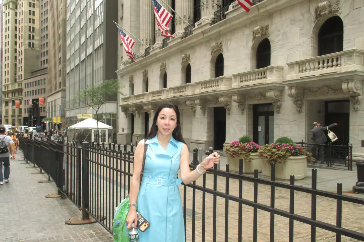 June Zhang on Wall Street in New York
